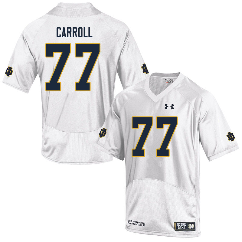 Men #77 Quinn Carroll Notre Dame Fighting Irish College Football Jerseys Sale-White